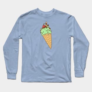 Mint & Choco Frog Ice Cream Long Sleeve T-Shirt